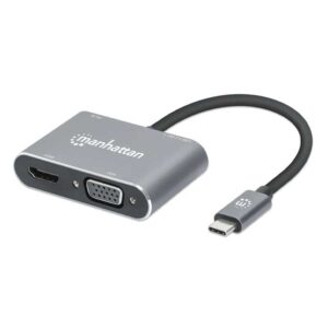 Manhattan USB-C to HDMI/VGA 4-in-1 Docking Converter with Power Delivery - 130691