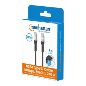 Manhattan USB4 / Thunderbolt 4 Type-C 40 Gbps 8K Video and 240 W EPR Charging Cable / PD 3.1 - 356374