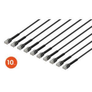 Intellinet Cat6 U/UTP FlexiBoot Slim Network Patch Cable, 14 ft., Black, 10-Pack - 745345