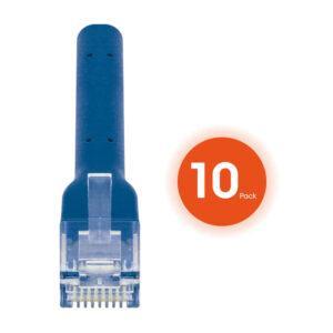 Intellinet Cat6 U/UTP FlexiBoot Slim Network Patch Cable, 14 ft., Blue, 10-Pack - 745352