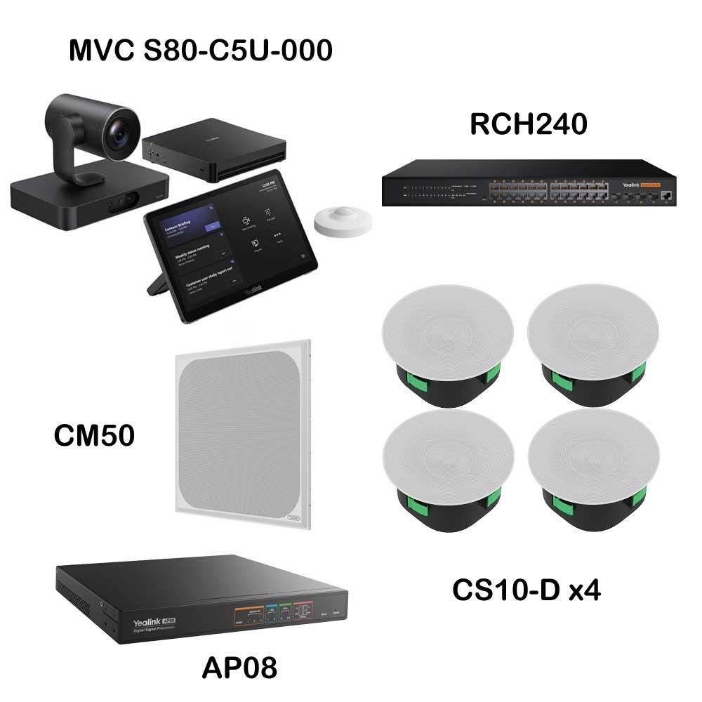 Yealink MVC S80 Teams Rooms system with Ceiling Audio Device