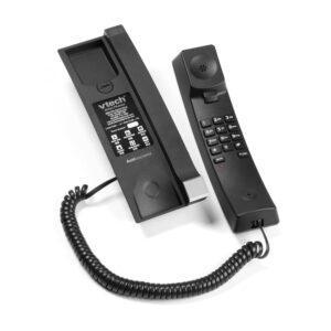 VTech Hospitality A2310-NM Silver & Black 1-Line Contemporary Analog TrimStyle Phone with No MWI - 80-H0BK-06-000