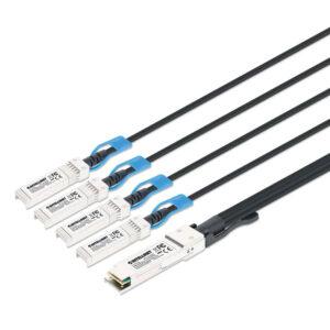 Intellinet Network Solutions IDAC-100G-4X25G-3, 100G QSFP28 to 4 x 25G SFP28 Passive DAC Breakout Cable, 3 ft. - 509756