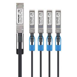 Intellinet Network Solutions IDAC-100G-4X25G-3, 100G QSFP28 to 4 x 25G SFP28 Passive DAC Breakout Cable, 3 ft. - 509756